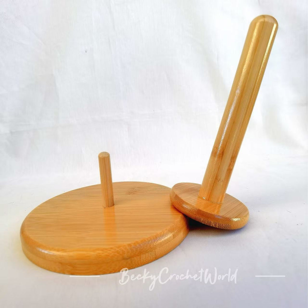 Wooden Yarn Ball Holder - Light color circle stright