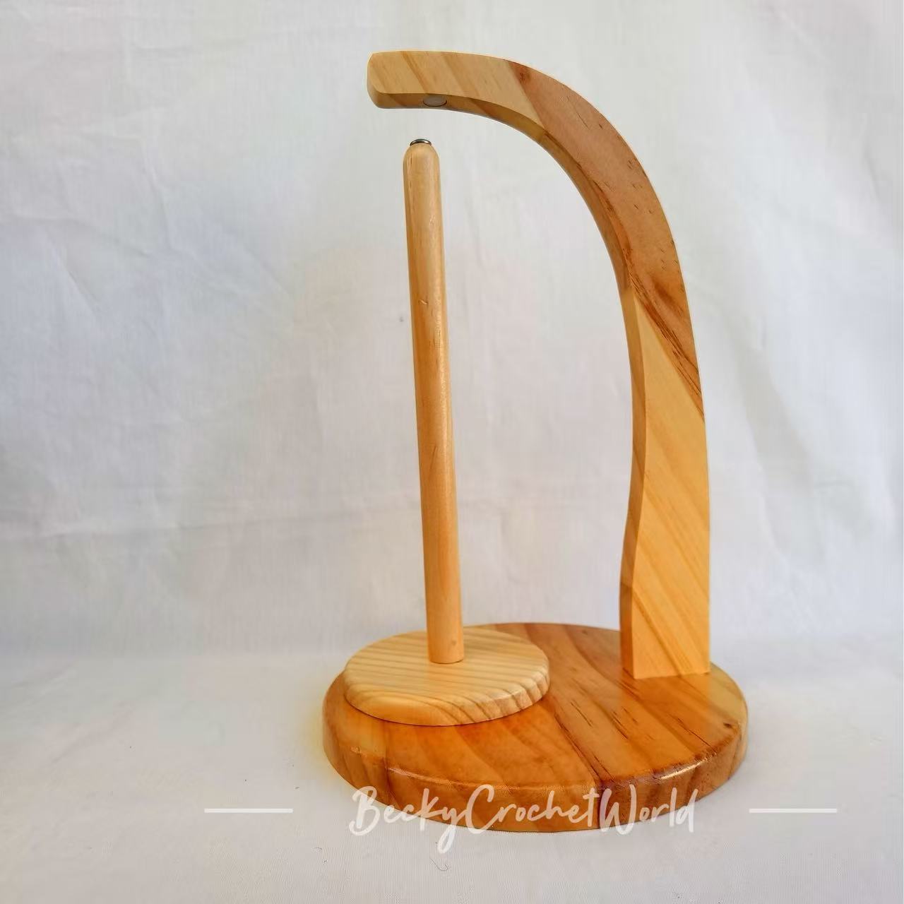 Wooden Yarn Ball Holder - Light Color Circle Curved