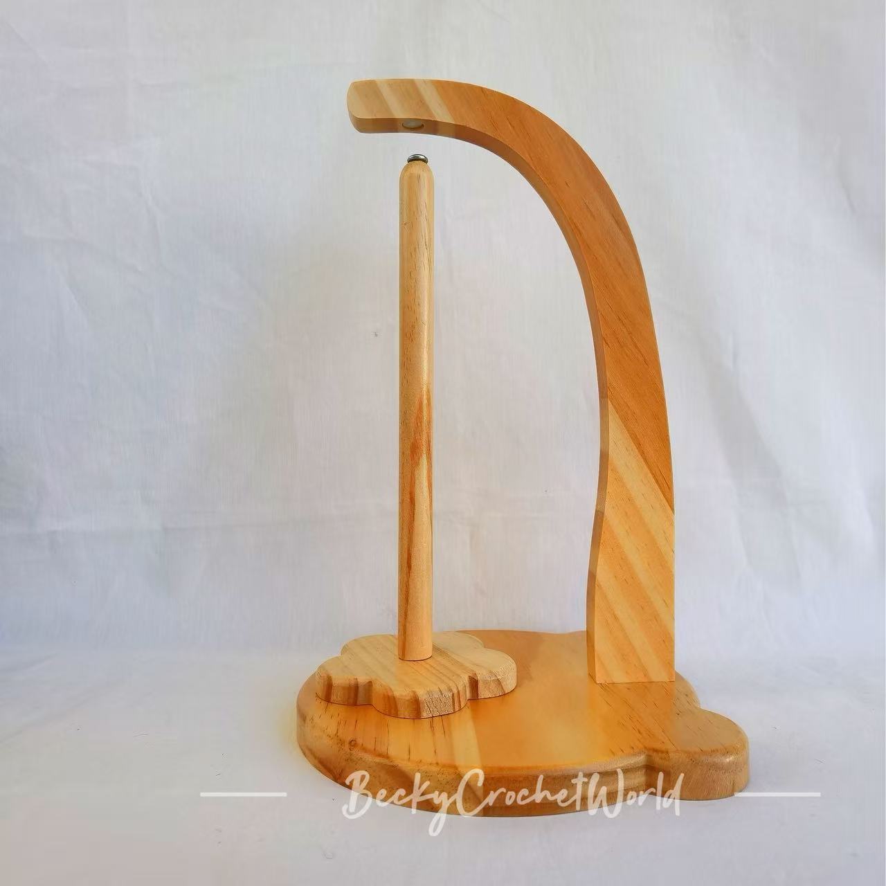 Wooden Yarn Ball Holder - Light Color Bear Curved