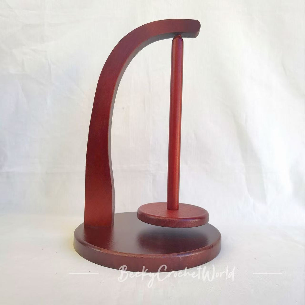 Wooden Yarn Ball Holder - Dark Color Circle Curved