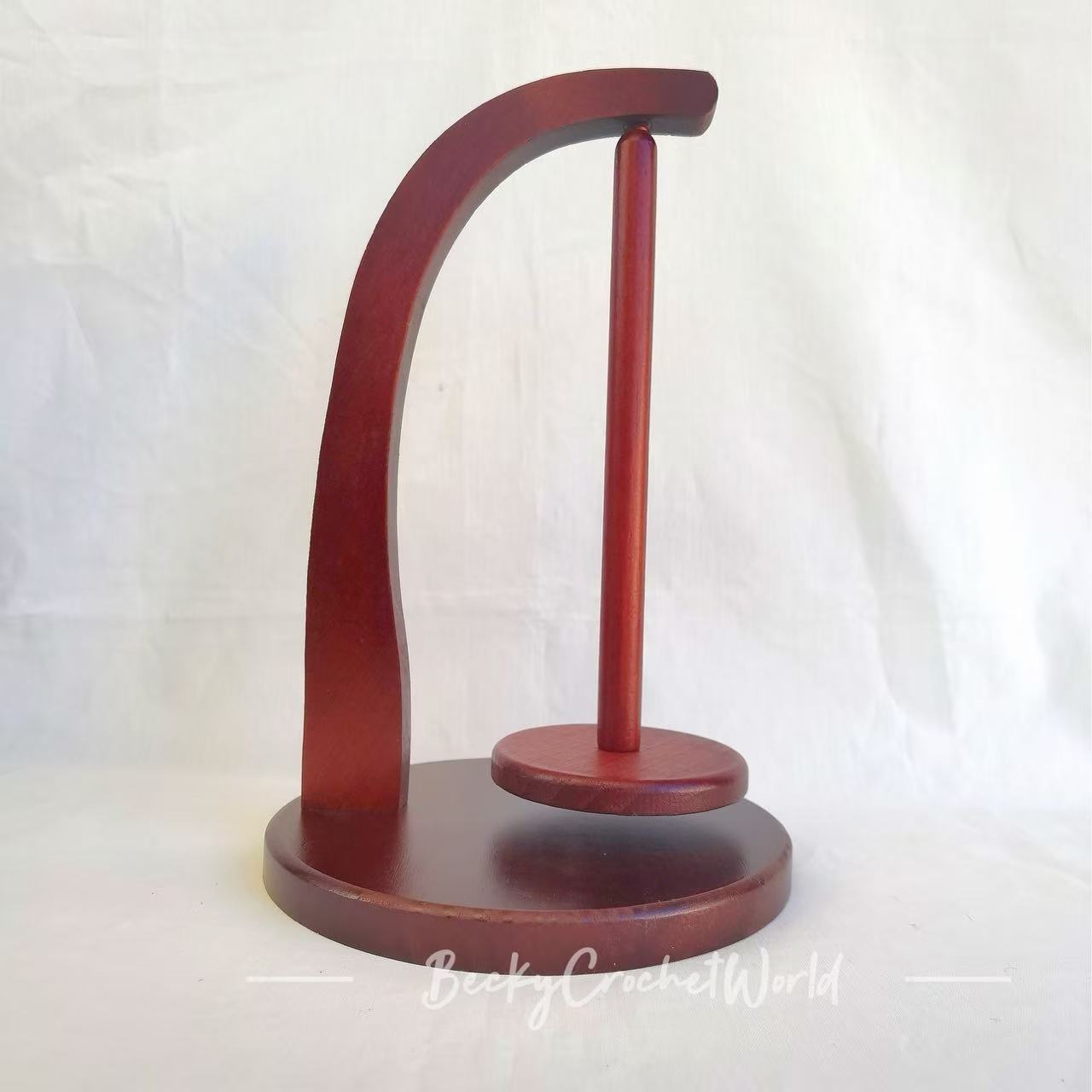 Wooden Yarn Ball Holder - Dark Color Circle Curved