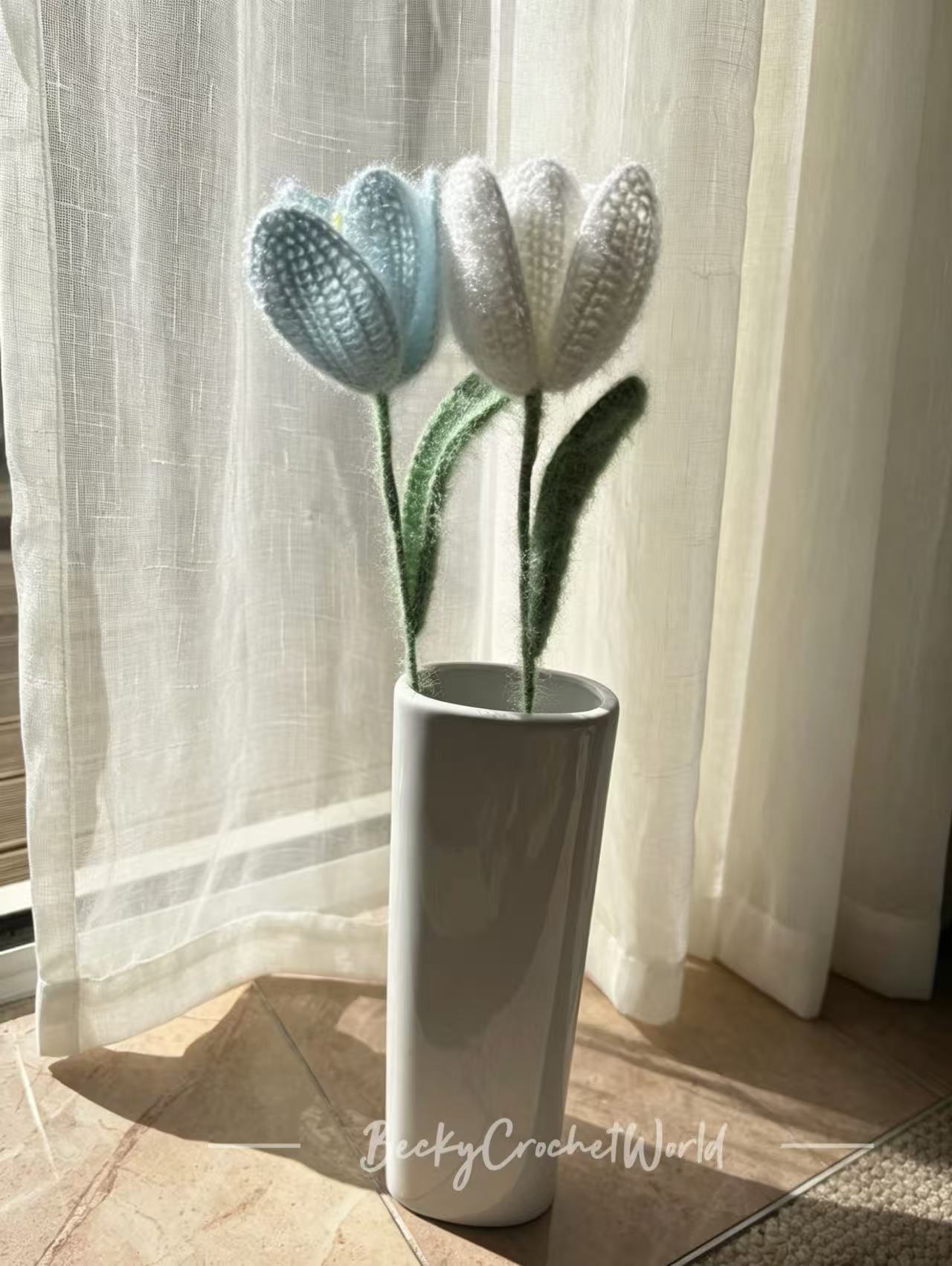 Two Tulips - Ethereal Flowers - Blue