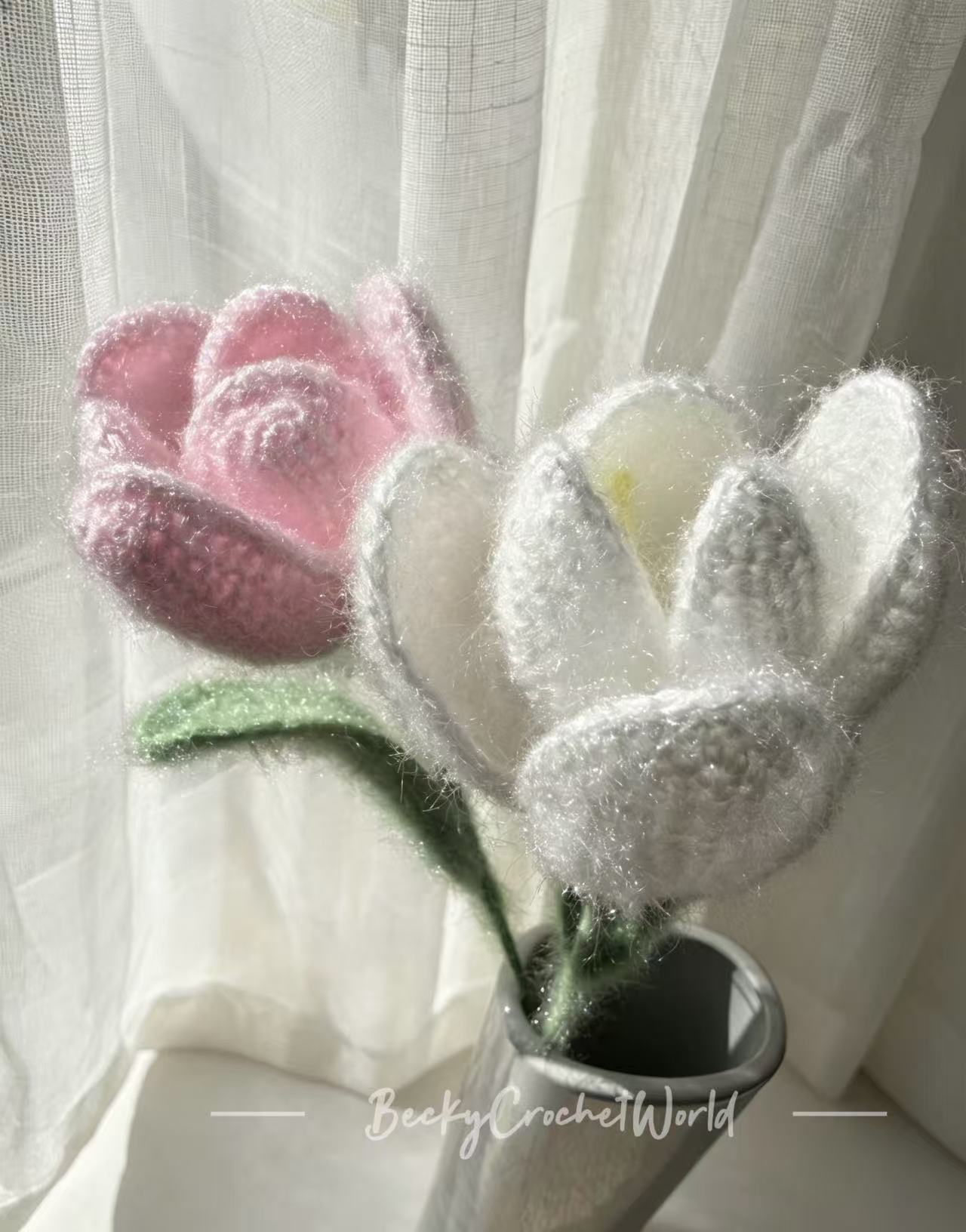 Two Tulips - Ethereal Flowers - Light Pink