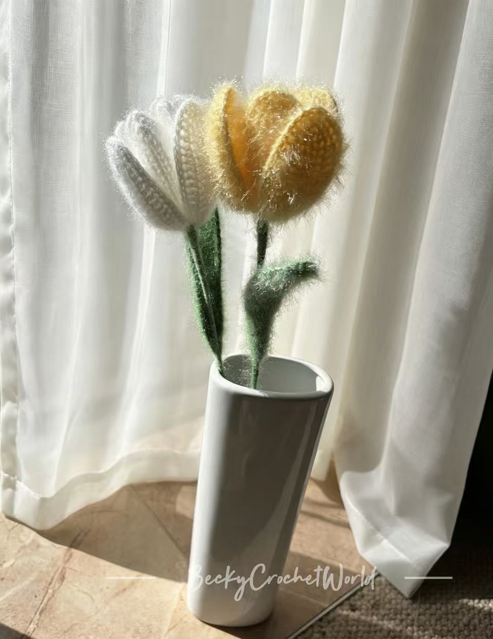 Two Tulips - Ethereal Flowers - Dark Yellow