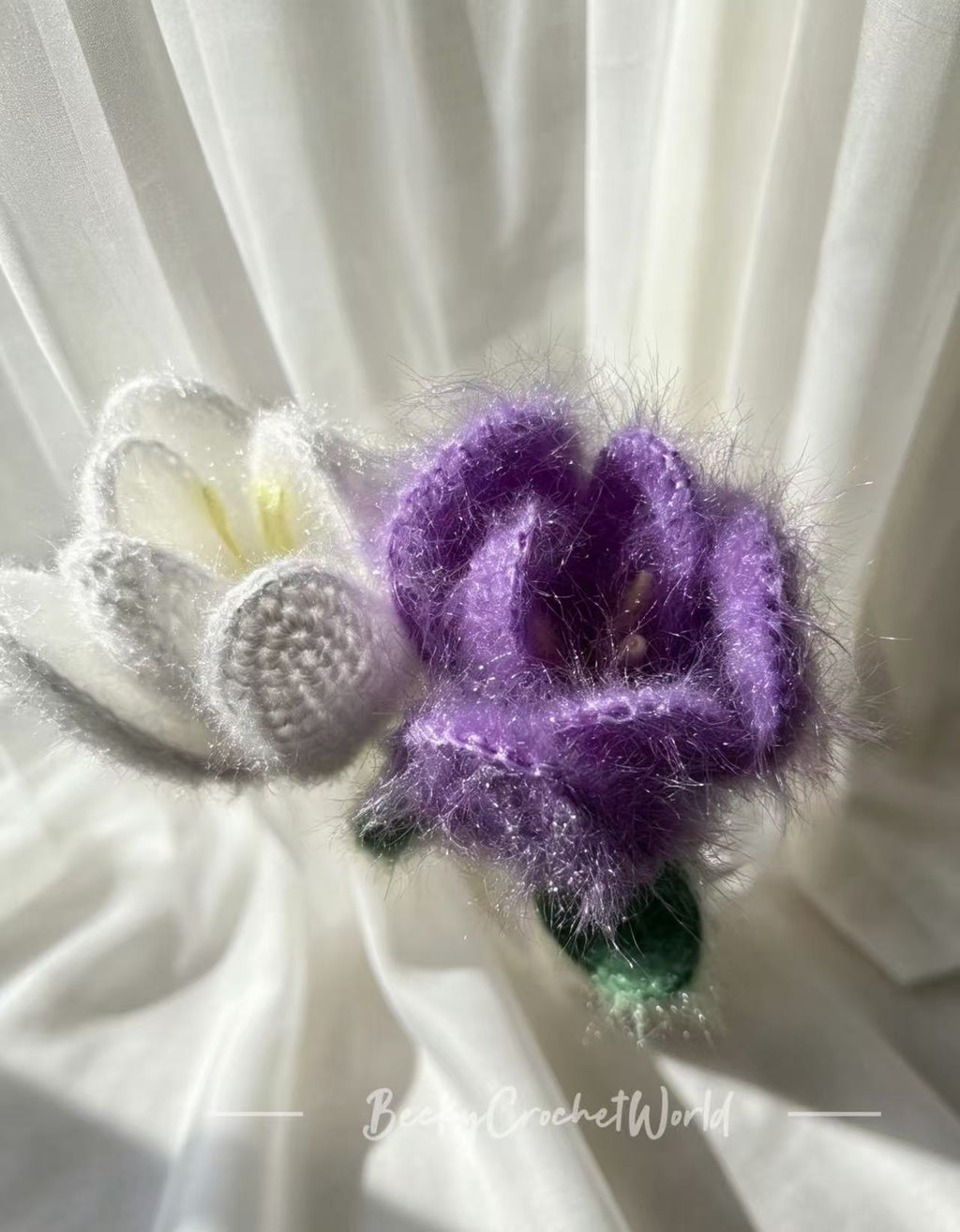 Two Tulips - Ethereal Flowers - Dark Purple