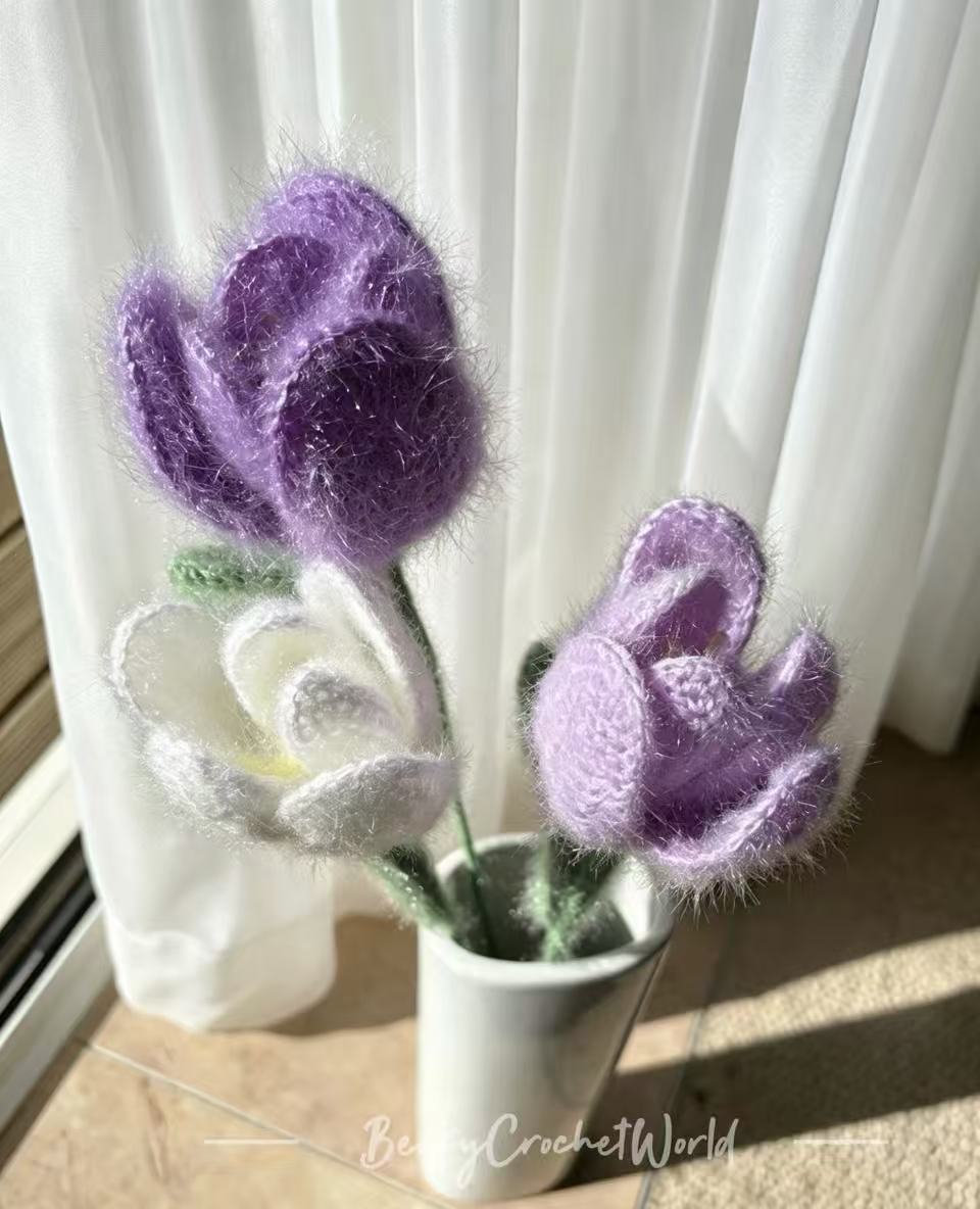 Three Purple Tulips - Ethereal