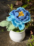 Peony Flower Pot Blue