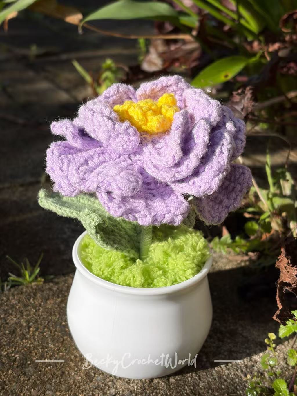 Peony Flower Pot Purple