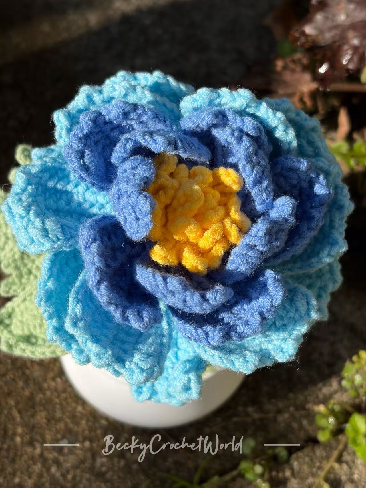 Peony Flower Pot Blue