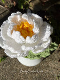 Peony Flower Pot white