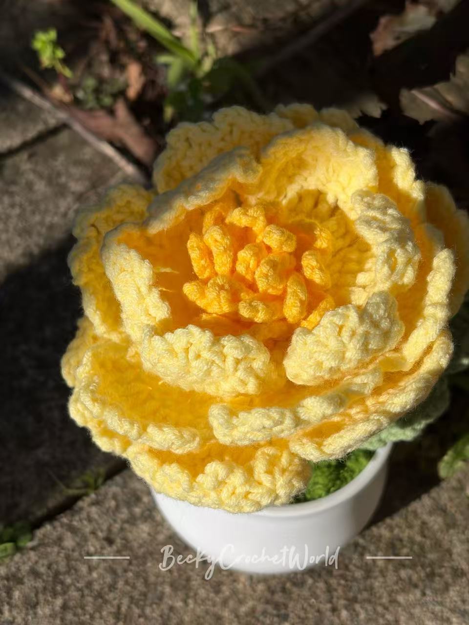 Peony Flower Pot Yellow