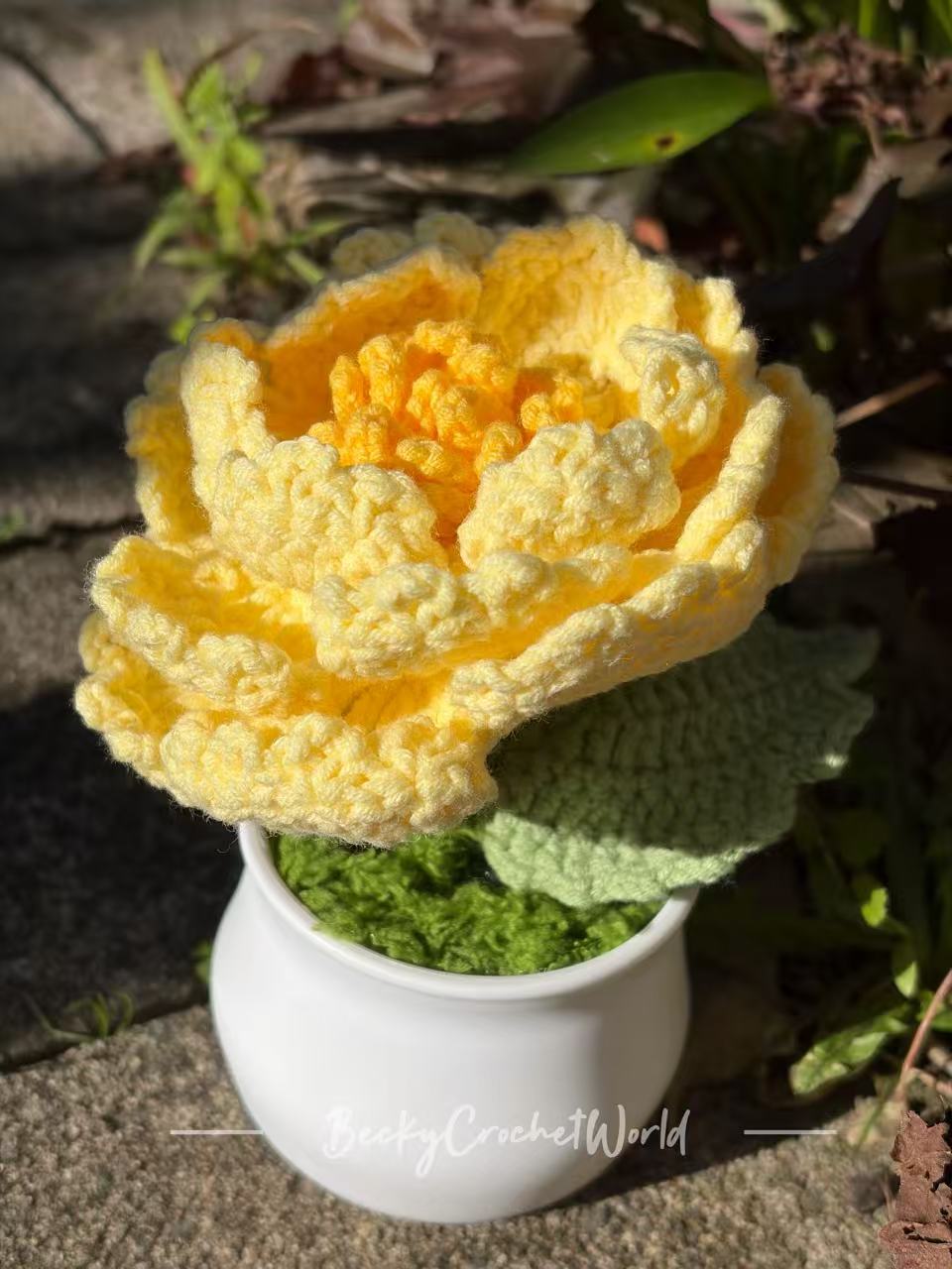 Peony Flower Pot Yellow