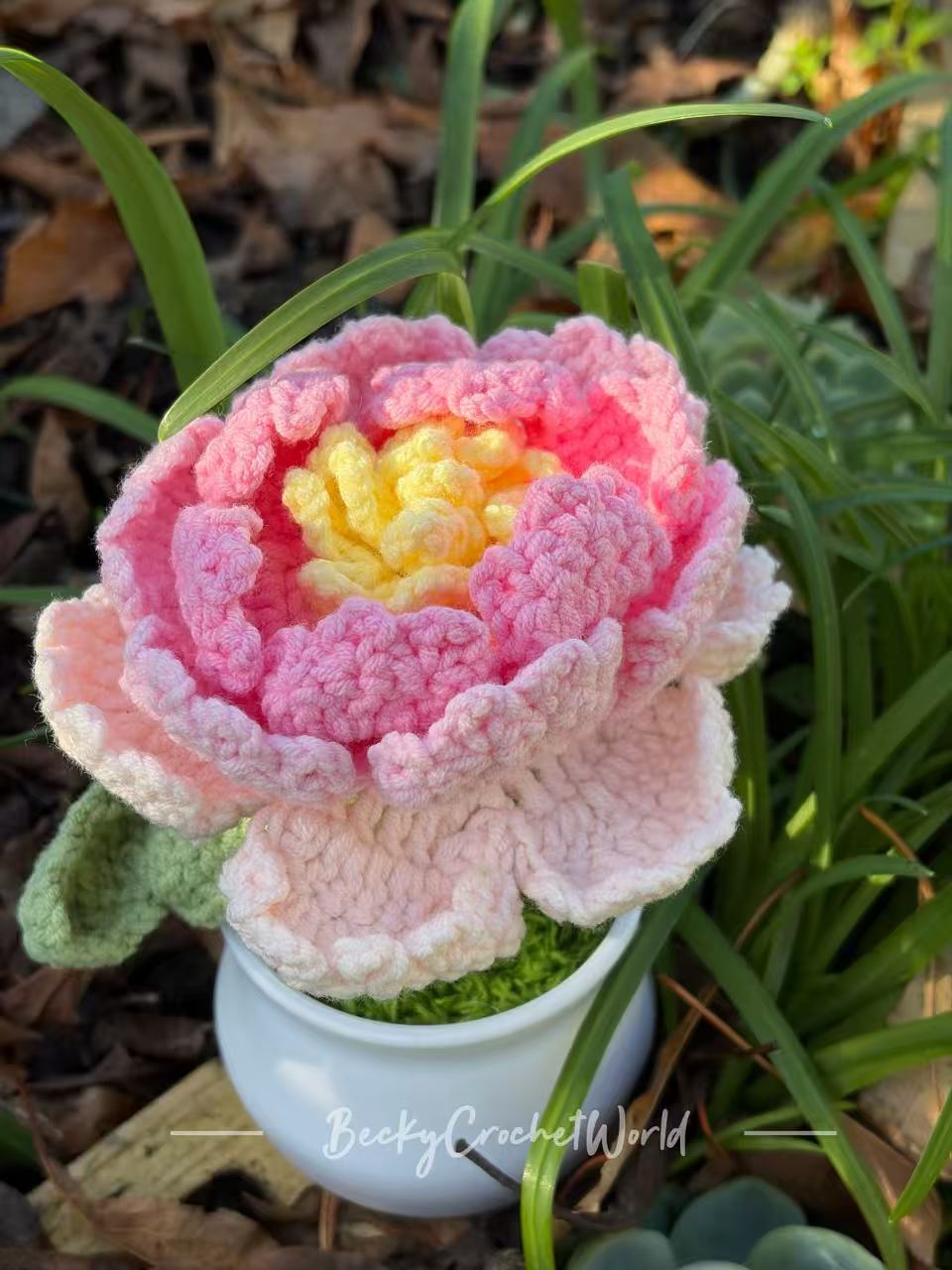 Peony Flower Pot Pink