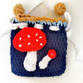 Mushroom with navy blue String Purse