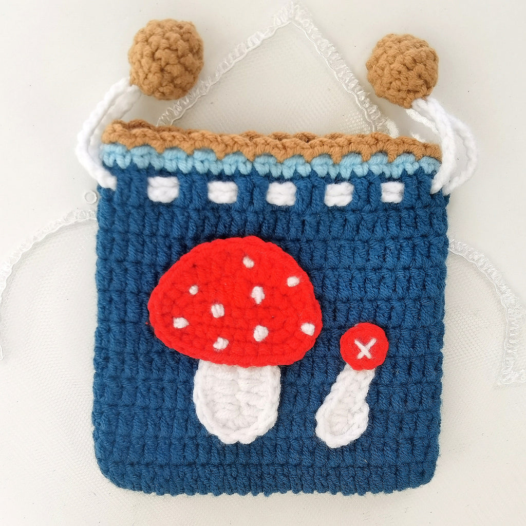 Mushroom Blue String Purse